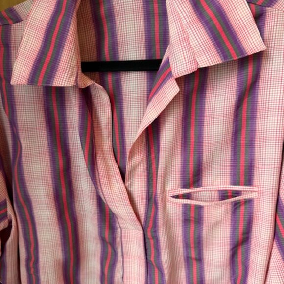 Pre-Loved Smythe Pink, Purple & Grey Striped Tunic Shirt - Size Large - Picture 6 of 8